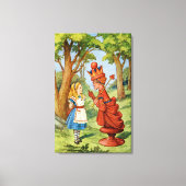 Alice en de Rode Koningin in Wonderland Canvas Afdruk (Voorkant)