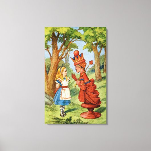Alice en de Rode Koningin in Wonderland Canvas Afdruk (Voorkant)