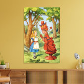 Alice en de Rode Koningin in Wonderland Canvas Afdruk (Insitu (Woonkamer))