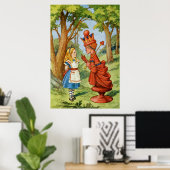 Alice en de Rode Koningin in Wonderland Poster (Thuiskantoor)