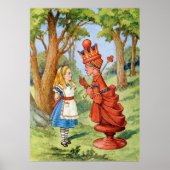 Alice en de Rode Koningin in Wonderland Poster (Voorkant)