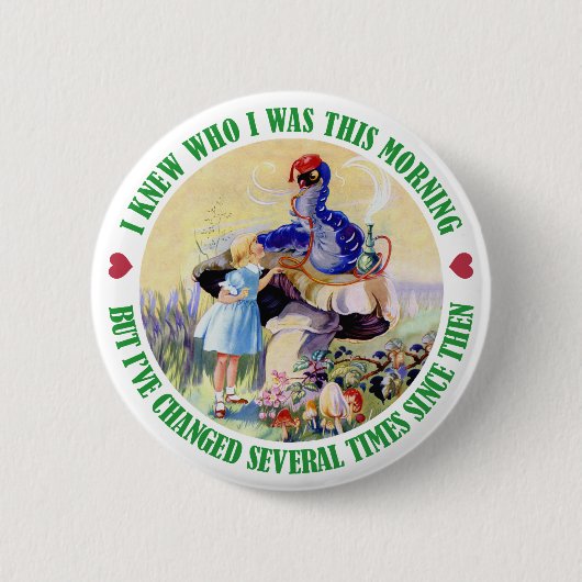 ALICE EN DE RUPS RONDE BUTTON 5,7 CM (Voorkant)