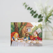 Alice en de Tea Party van de Mad Hatter in Wonderl Briefkaart (Staand voorkant)