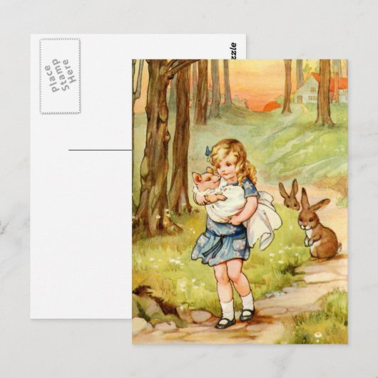 Alice en de Varkenspijn Baby Briefkaart (Voorkant / Achterkant)