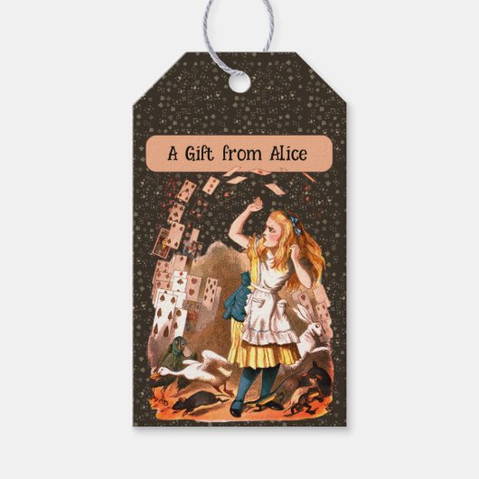 Alice en de vliegende Kaarten Cadeaulabel (Voorkant)