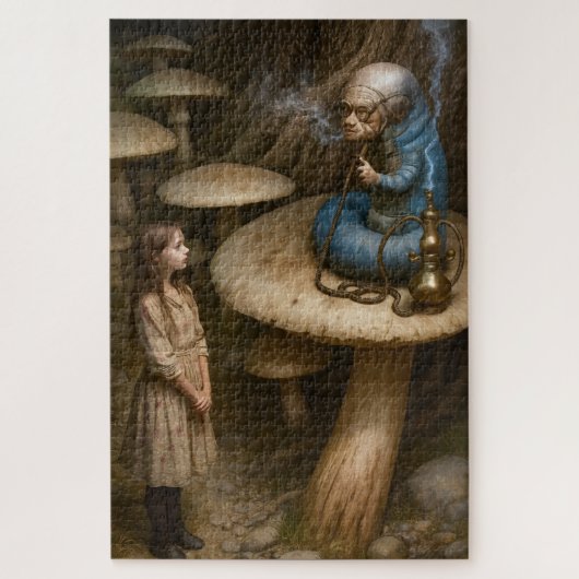 Alice en de waterpijprokende rups legpuzzel (Verticaal)