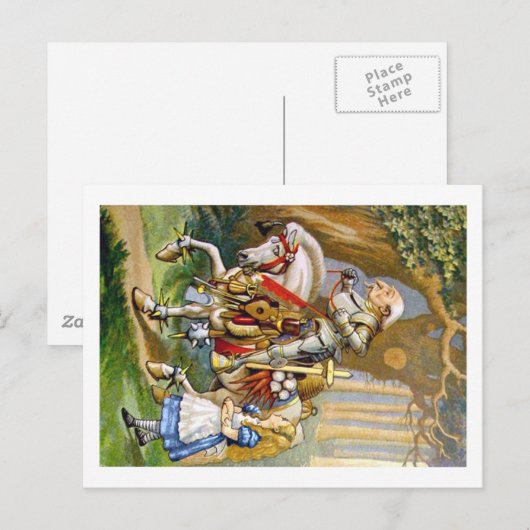 Alice en de White Knight in Wonderland Briefkaart (Voorkant / Achterkant)