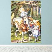 Alice en de White Knight in Wonderland Canvas Afdruk (Insitu (Houten vloer))