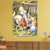 Alice en de White Knight in Wonderland Canvas Afdruk (Insitu (Woonkamer))