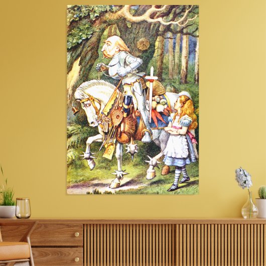 Alice en de White Knight in Wonderland Canvas Afdruk (Insitu (Woonkamer))