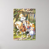 Alice en de White Knight in Wonderland Canvas Afdruk (Voorkant)