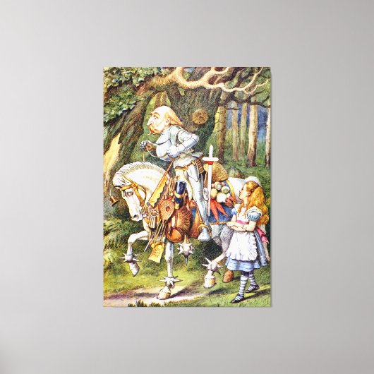 Alice en de White Knight in Wonderland Canvas Afdruk (Voorkant)