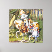 Alice en de White Knight in Wonderland Canvas Afdruk (Voorkant)
