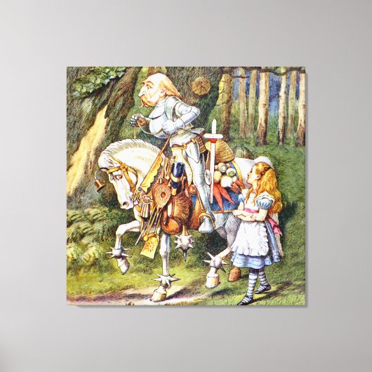 Alice en de White Knight in Wonderland Canvas Afdruk (Voorkant)