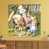 Alice en de White Knight in Wonderland Canvas Afdruk (Insitu (Woonkamer))