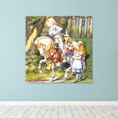 Alice en de White Knight in Wonderland Canvas Afdruk (Insitu (Houten vloer))