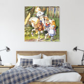 Alice en de White Knight in Wonderland Canvas Afdruk (Insitu (Slaapkamer))