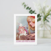 ALICE EN DE WITTE KONIJN BRIEFKAART (Staand voorkant)