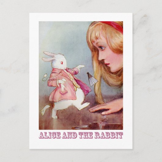ALICE EN DE WITTE KONIJN BRIEFKAART (Voorkant)
