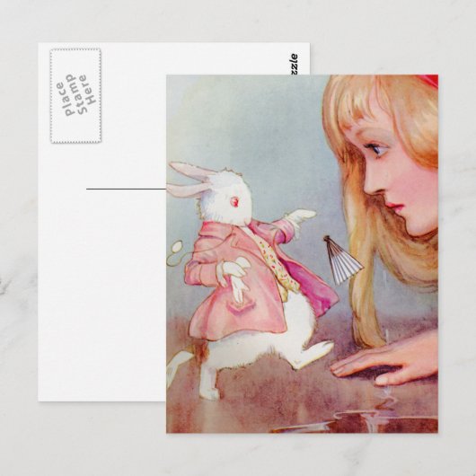 ALICE EN DE WITTE KONIJN BRIEFKAART (Voorkant / Achterkant)