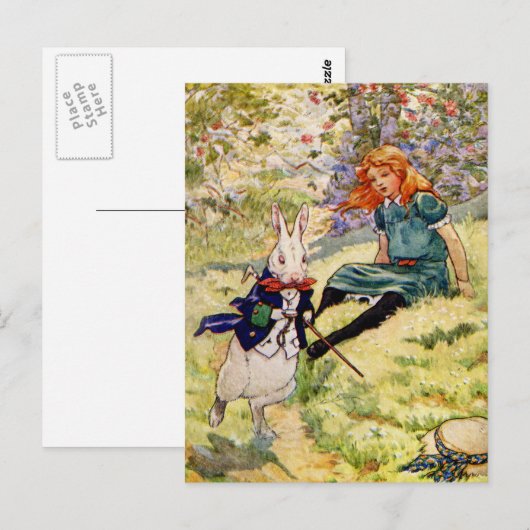 ALICE EN DE WITTE KONIJN BRIEFKAART (Voorkant / Achterkant)