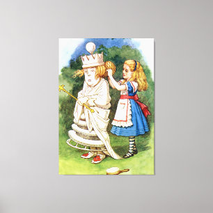 Alice en de Witte Koningin in Wonderland Canvas Afdruk