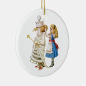 Alice en de Witte Koningin in Wonderland Keramisch Ornament (Rechts)