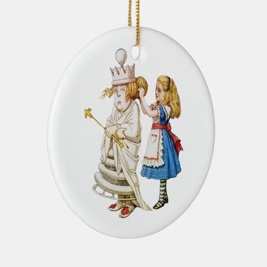 Alice en de Witte Koningin in Wonderland Keramisch Ornament (Rechts)