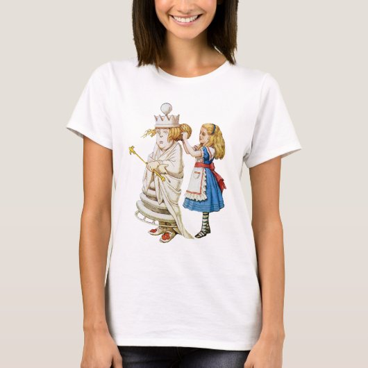 Alice en de Witte Koningin in Wonderland T-shirt (Voorkant)