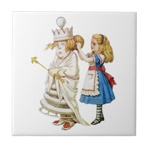 Alice en de Witte Koningin in Wonderland Tegeltje