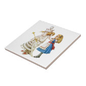 Alice en de Witte Koningin in Wonderland Tegeltje (Zijkant)