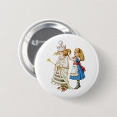 ALICE EN DE WITTE KONINGIN RONDE BUTTON 5,7 CM (Voorkant /achterkant)