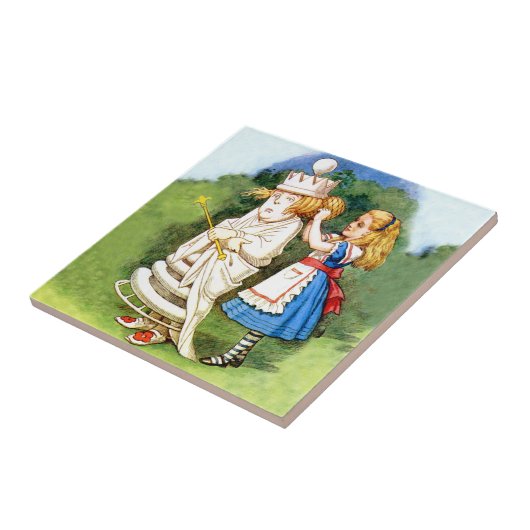 Alice en de Witte Koningin Tegeltje (Zijkant)