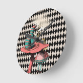 Alice en de Zwarte Blauwe Roze van de Caterpilaar Ronde Klok (Hoek)