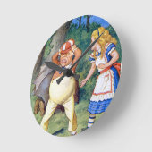Alice en een boze Tweedledum in Wonderland Ronde Klok (Hoek)