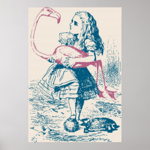 Alice en Flamingo Croquet Mallet Poster