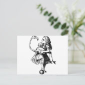 Alice en Flamingo Inked Black Briefkaart (Staand voorkant)