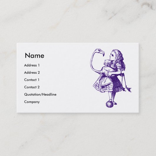 Alice en Flamingo Inked Paars Visitekaartje (Voorkant)
