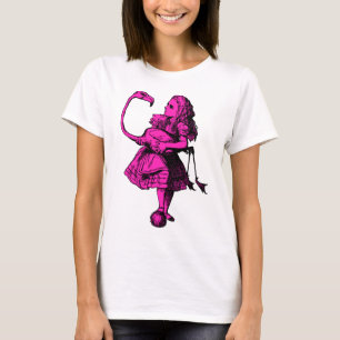 Alice en Flamingo Inked Pink Fill T-shirt