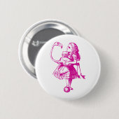 Alice en Flamingo Inked Pink Ronde Button 5,7 Cm (Voorkant /achterkant)