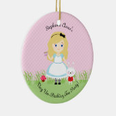 Alice en haar Tea Party Keramisch Ornament (Rechts)