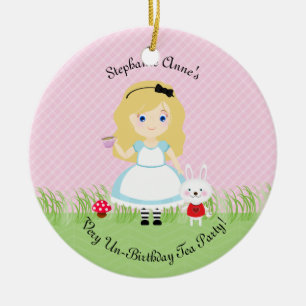 Alice en haar Tea Party Keramisch Ornament