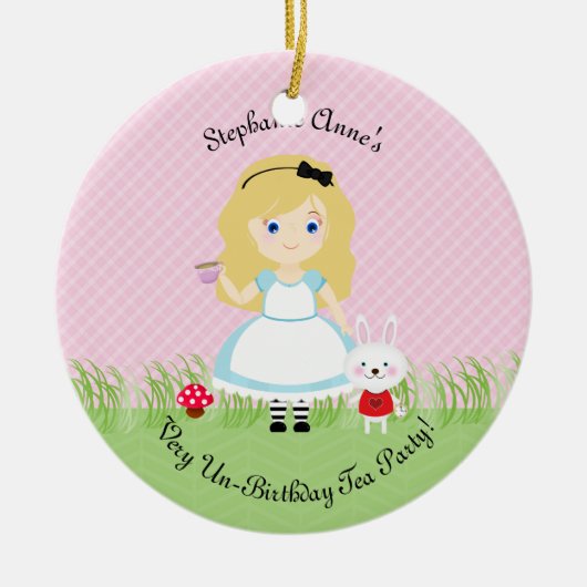 Alice en haar Tea Party Keramisch Ornament (Voorkant)