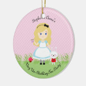 Alice en haar Tea Party Keramisch Ornament (Links)