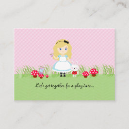 Alice en haar Tea Party spelen date Kaart Contactkaartje