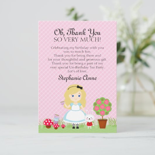 Alice en haar theepartij kaart (Staand voorkant)