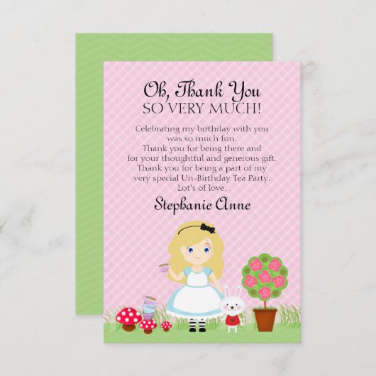 Alice en haar theepartij kaart (Voorkant / Achterkant)