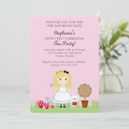 Alice en haar theepartij kaart (Staand voorkant)