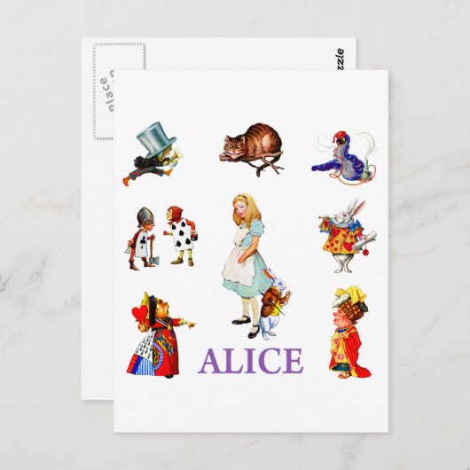 Alice en haar vrienden in Wonderland Briefkaart (Voorkant / Achterkant)