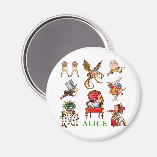 Alice en haar vrienden in Wonderland Magneet (Voorkant / Achterkant)